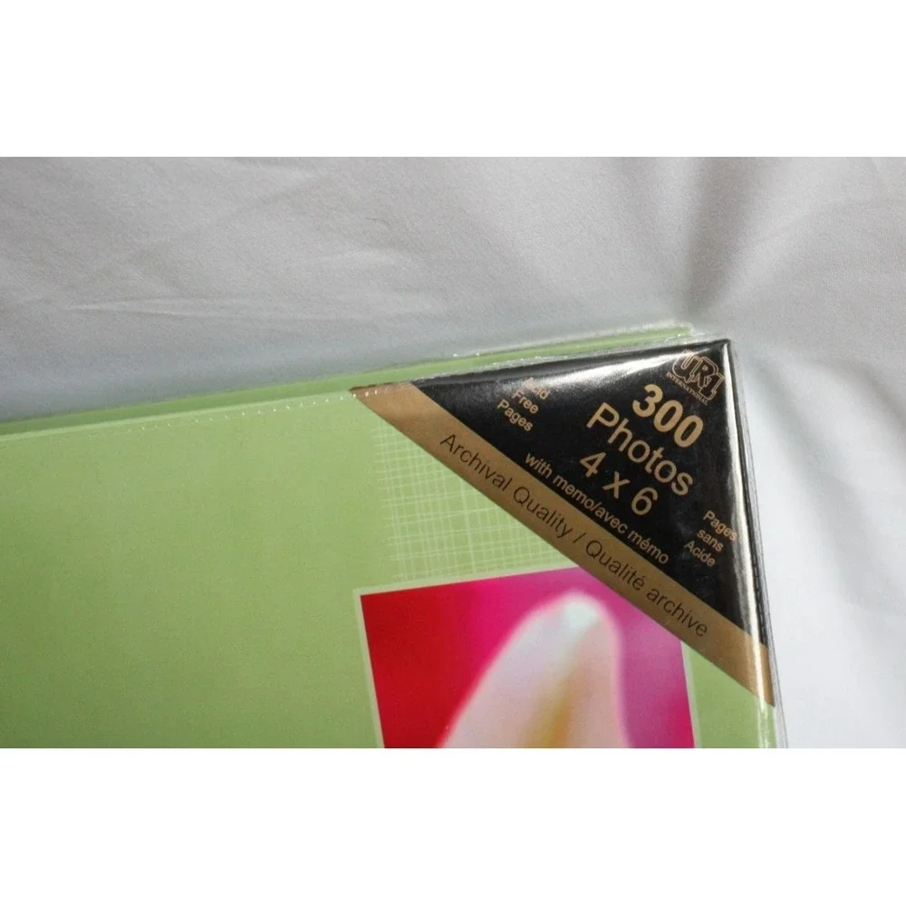 Vintage Pocket Photo Album 300 (4 x 6) Pictures w Writing Area Floral Green NEW
